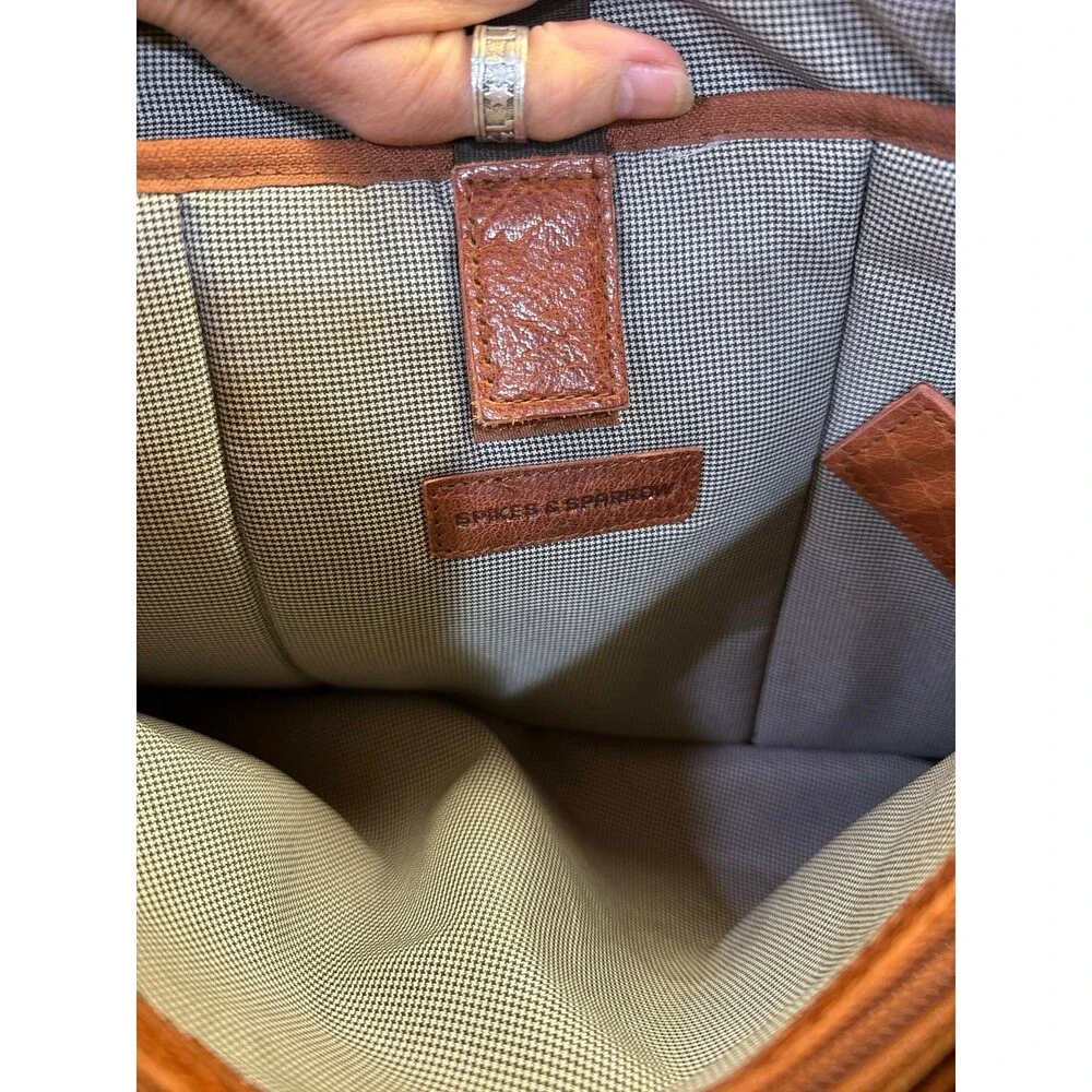 >>FIRM PRICE<< Vintage Spikes & Sparrow Brown Leather Laptop Bag EUC